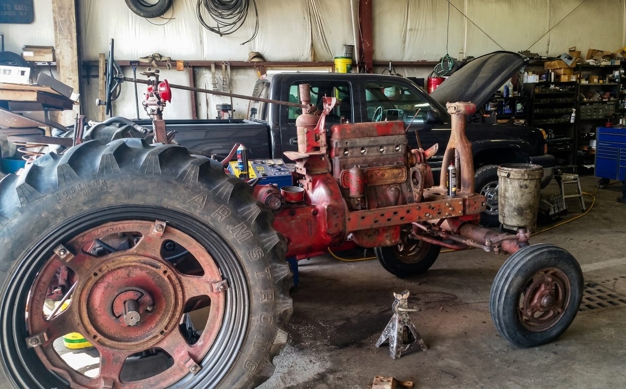 Farmall tractor restoration — engine work