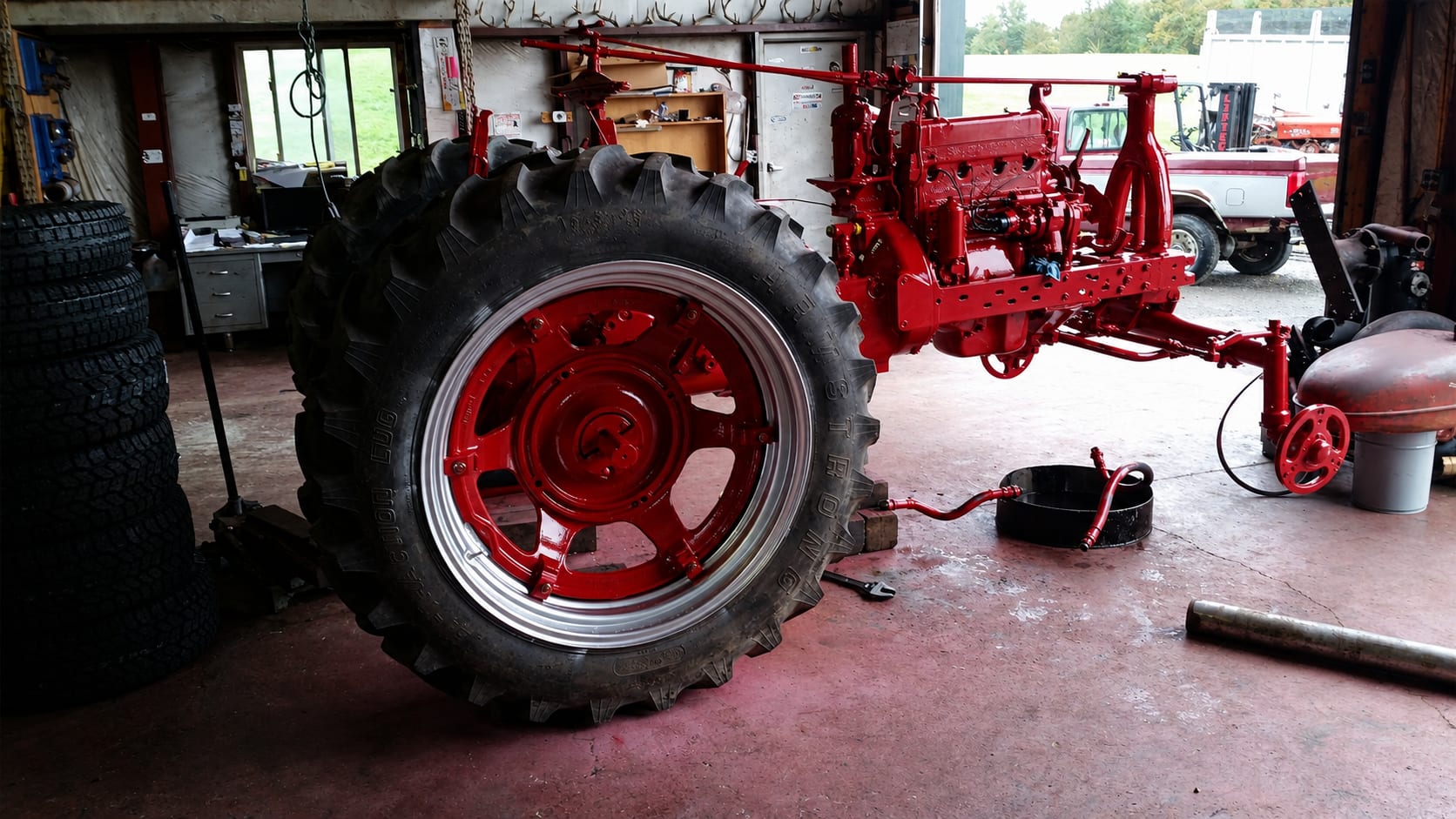 Farmall tractor restoration — detail work
